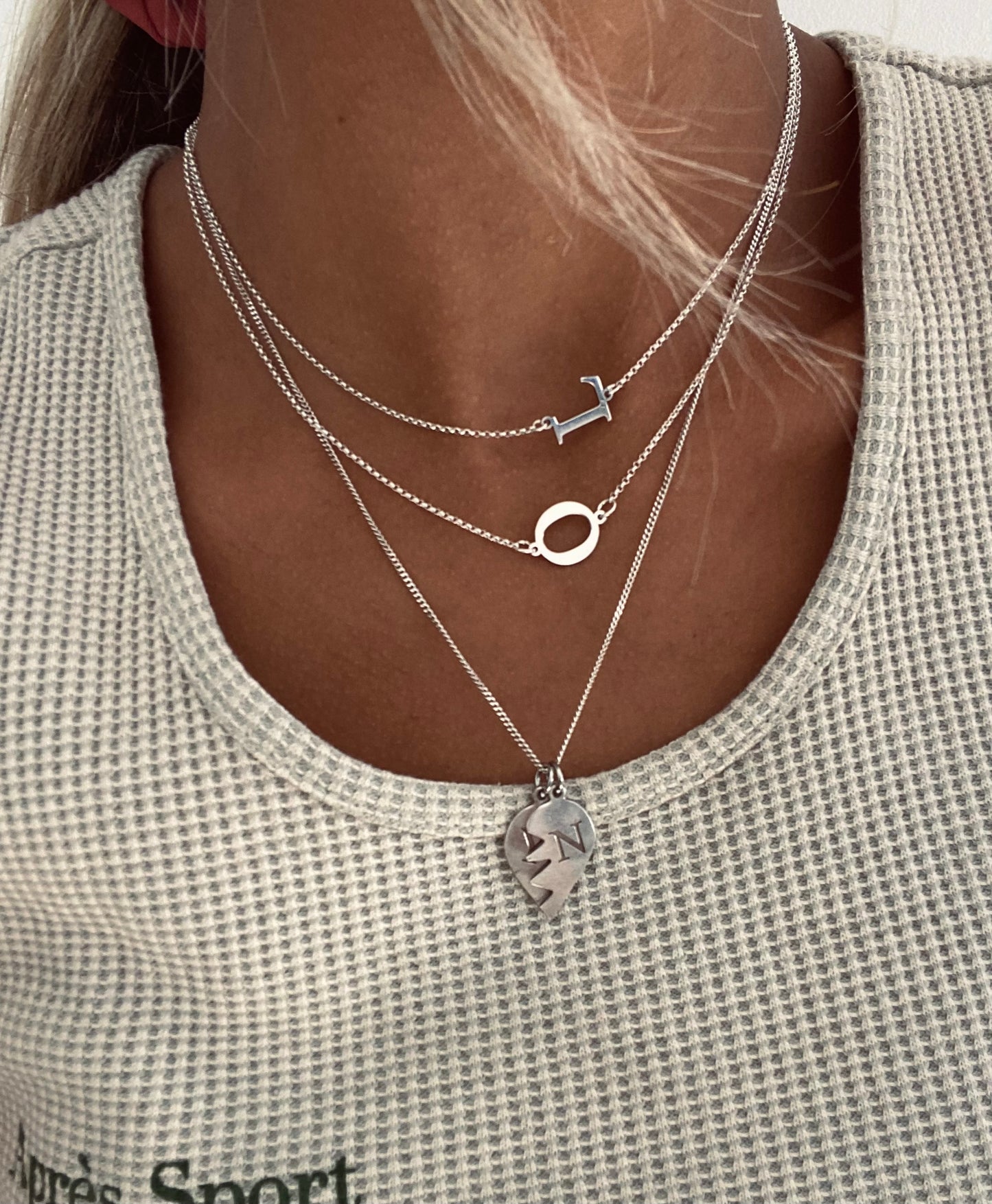 Silver Initial Letter Necklace