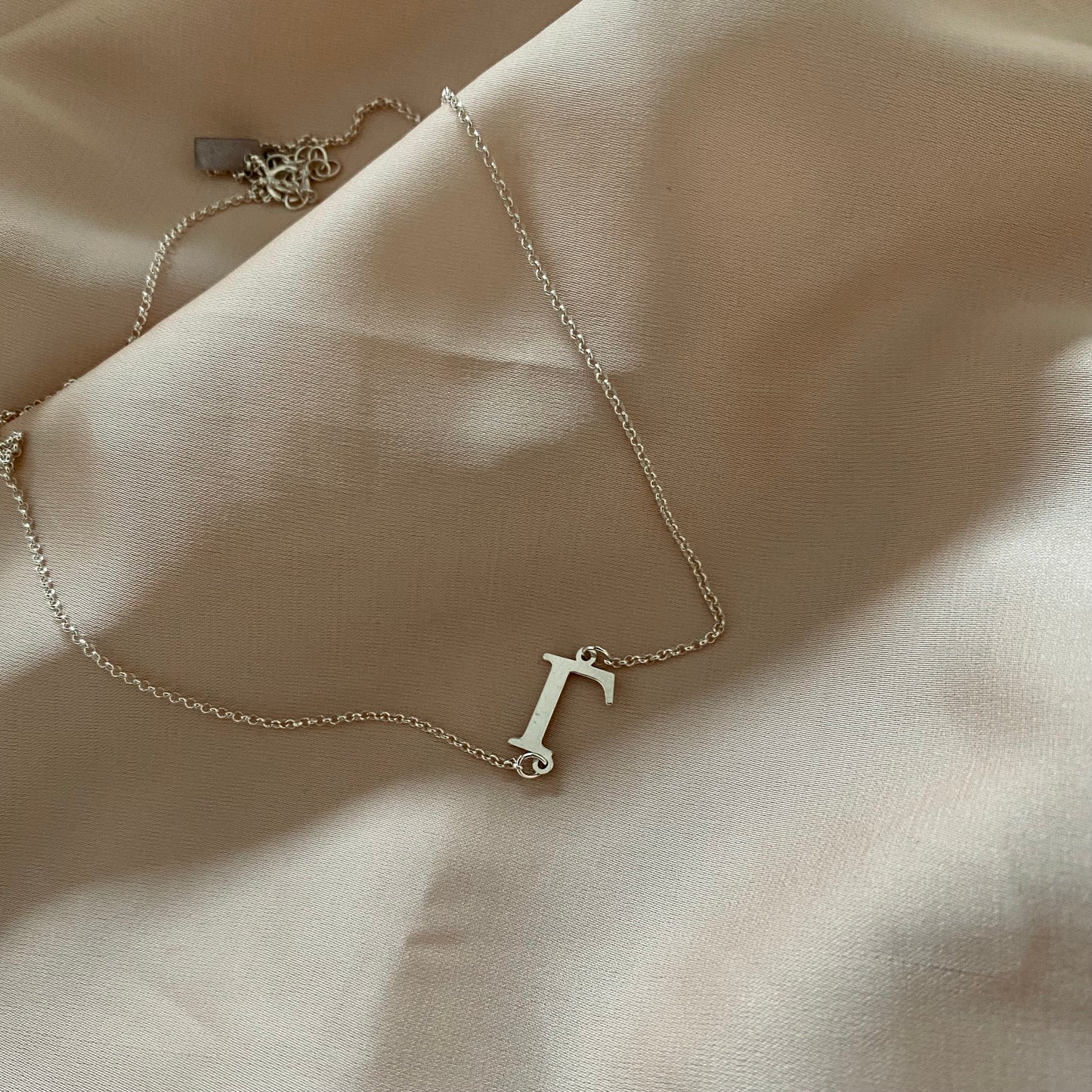 Silver Initial Letter Necklace