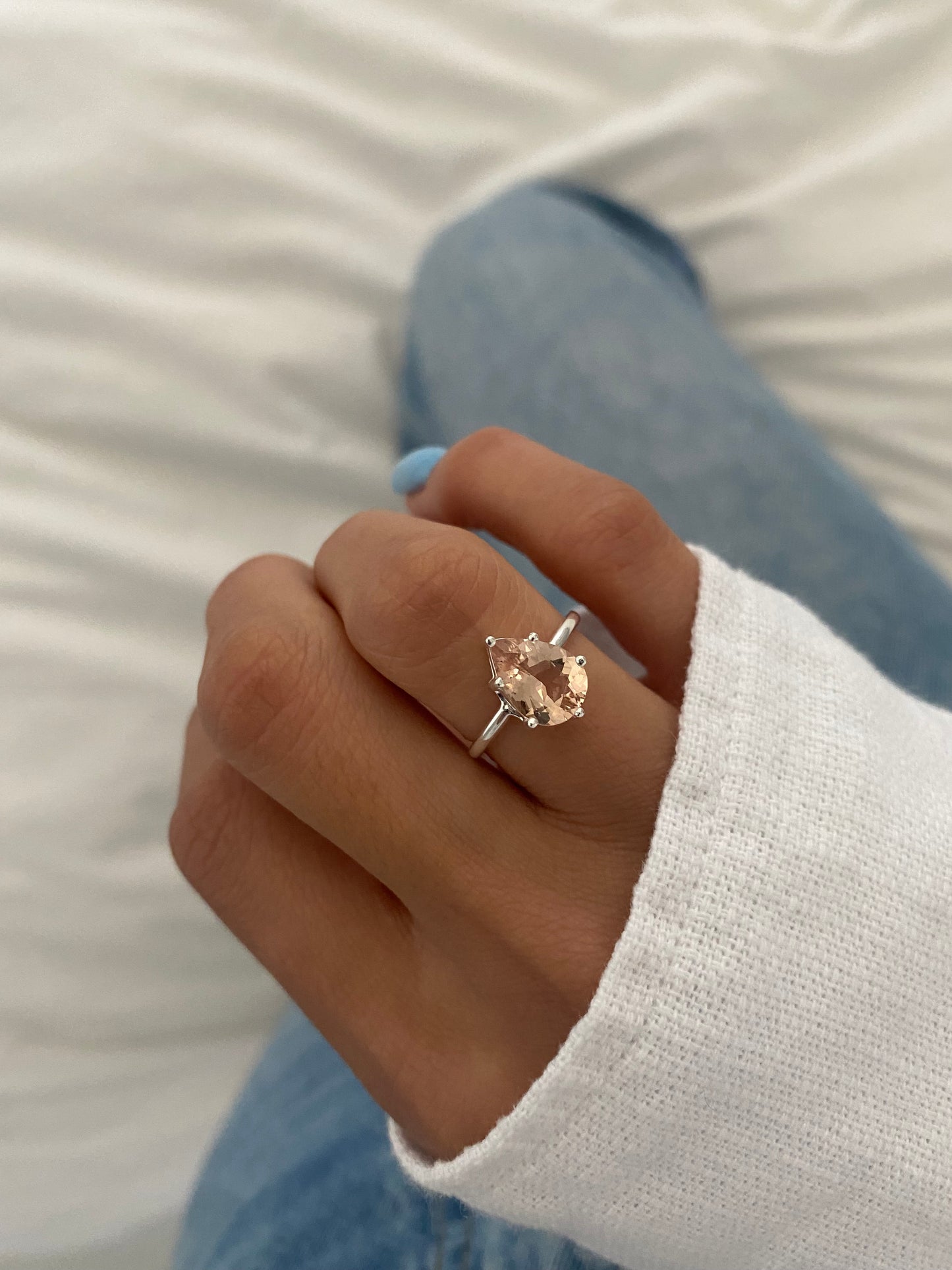 Pear-Cut Morganite Ring