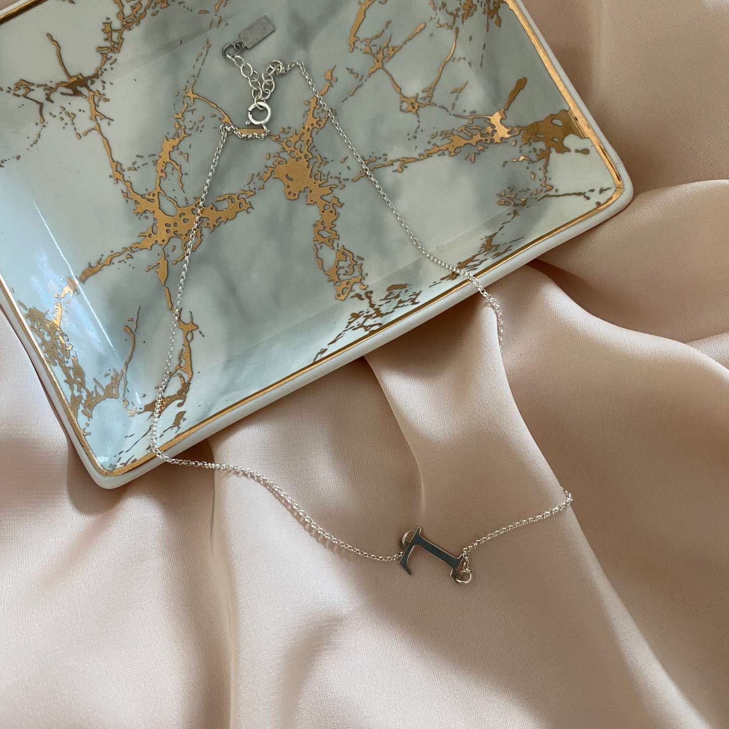 Silver Initial Letter Necklace