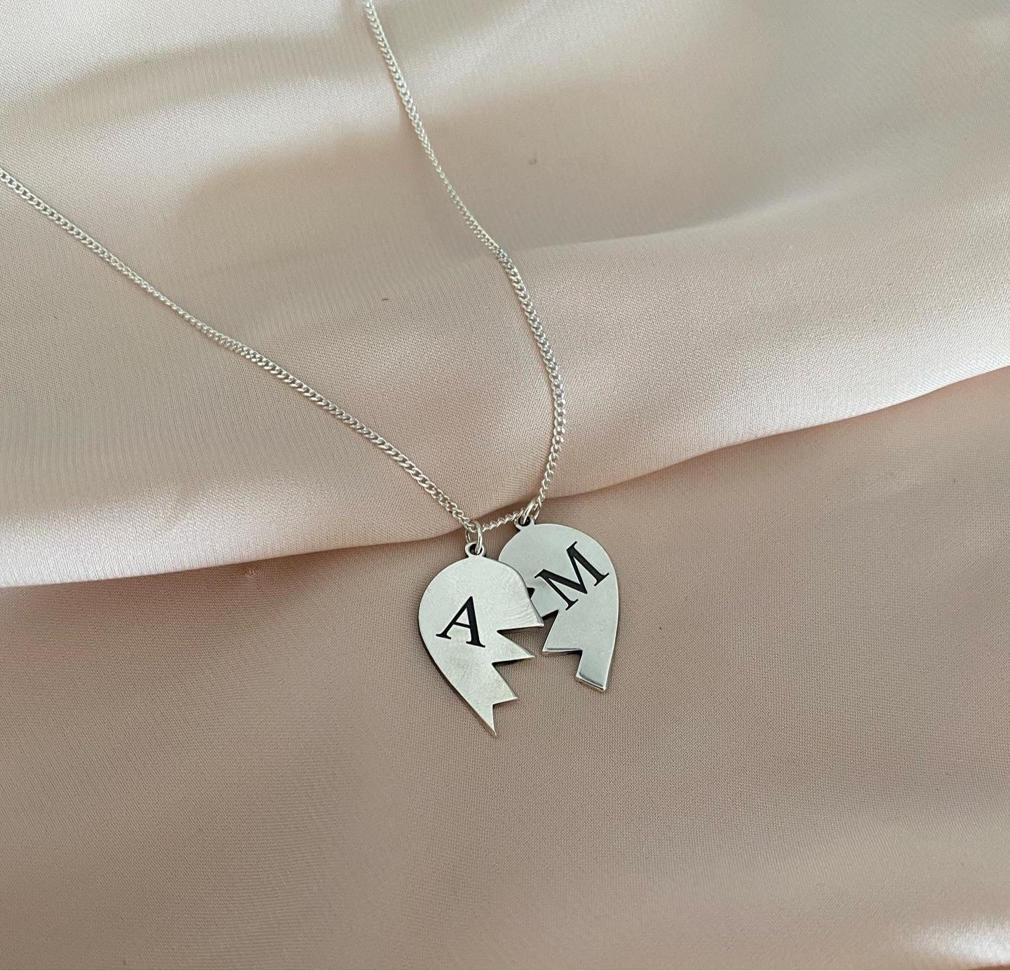Half-Heart Initial Necklace