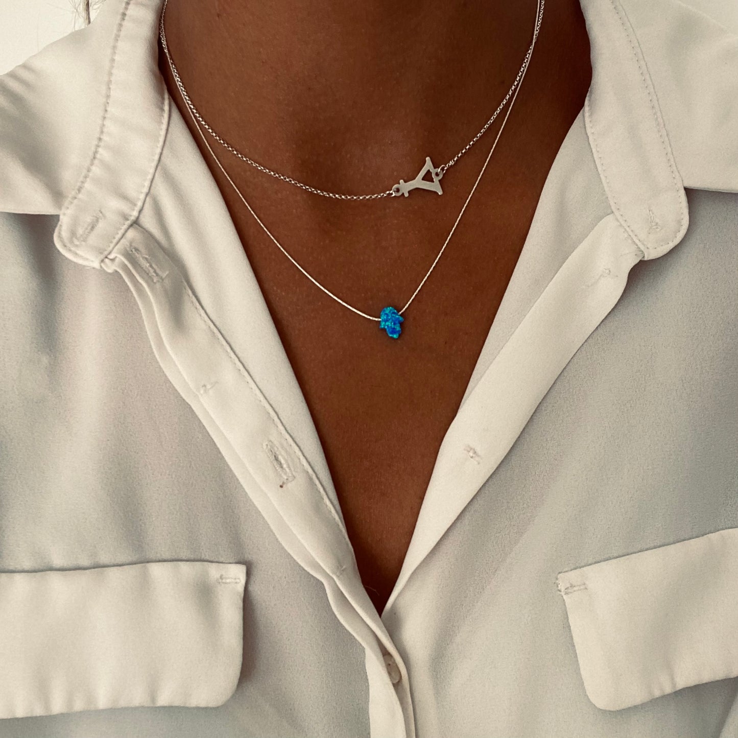 Silver Initial Letter Necklace