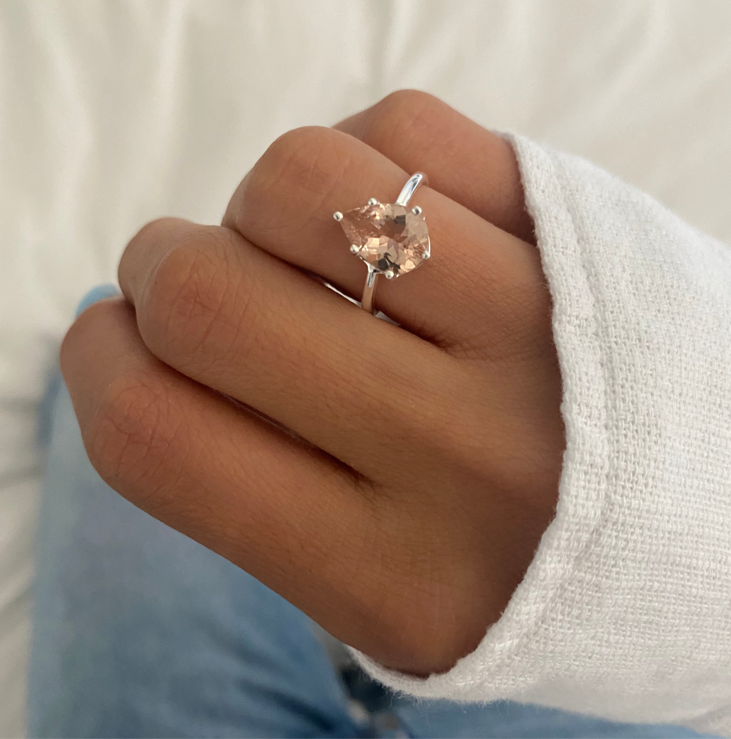 Pear-Cut Morganite Ring