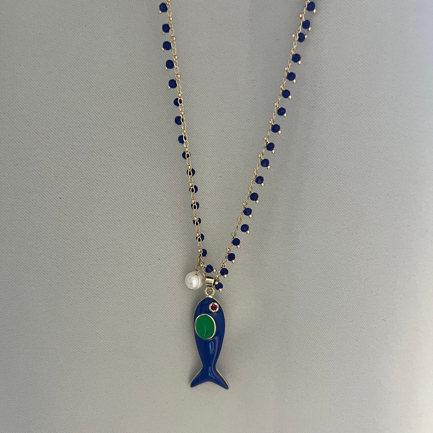 Blue Fish Necklace