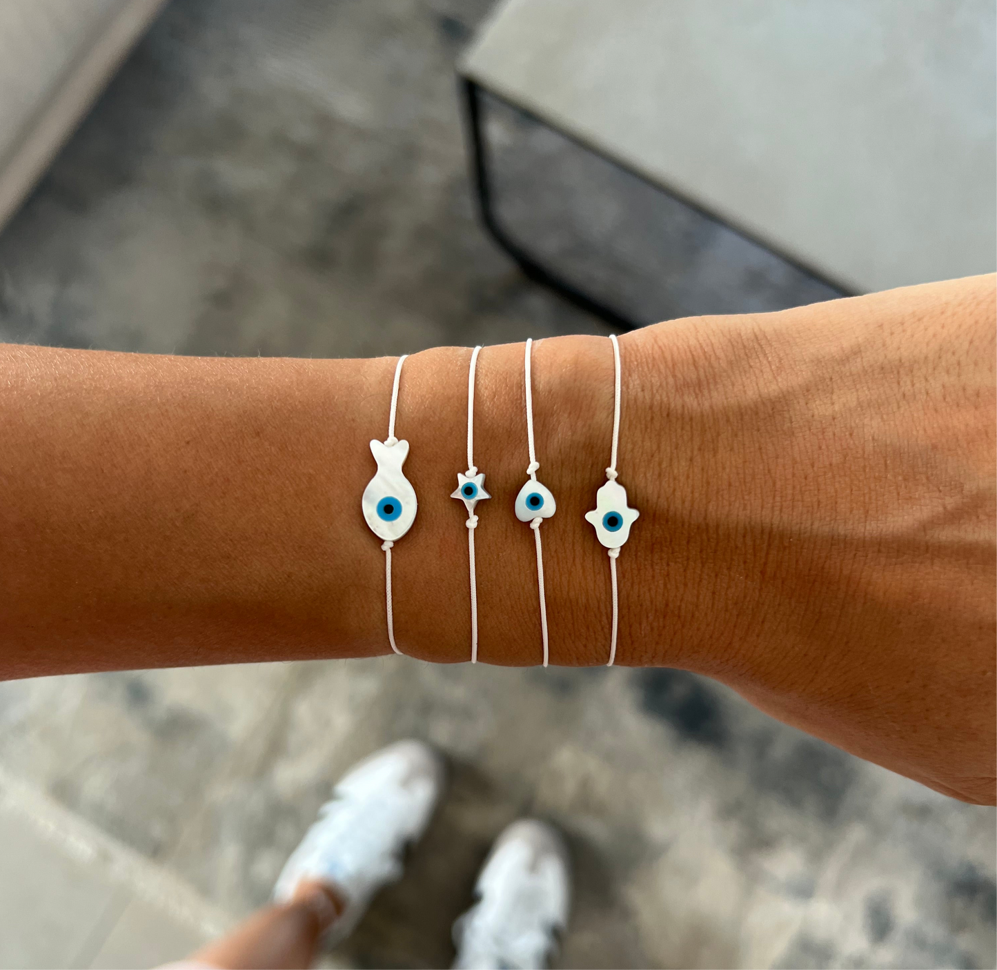 Adjustable Cotton Charm Bracelet