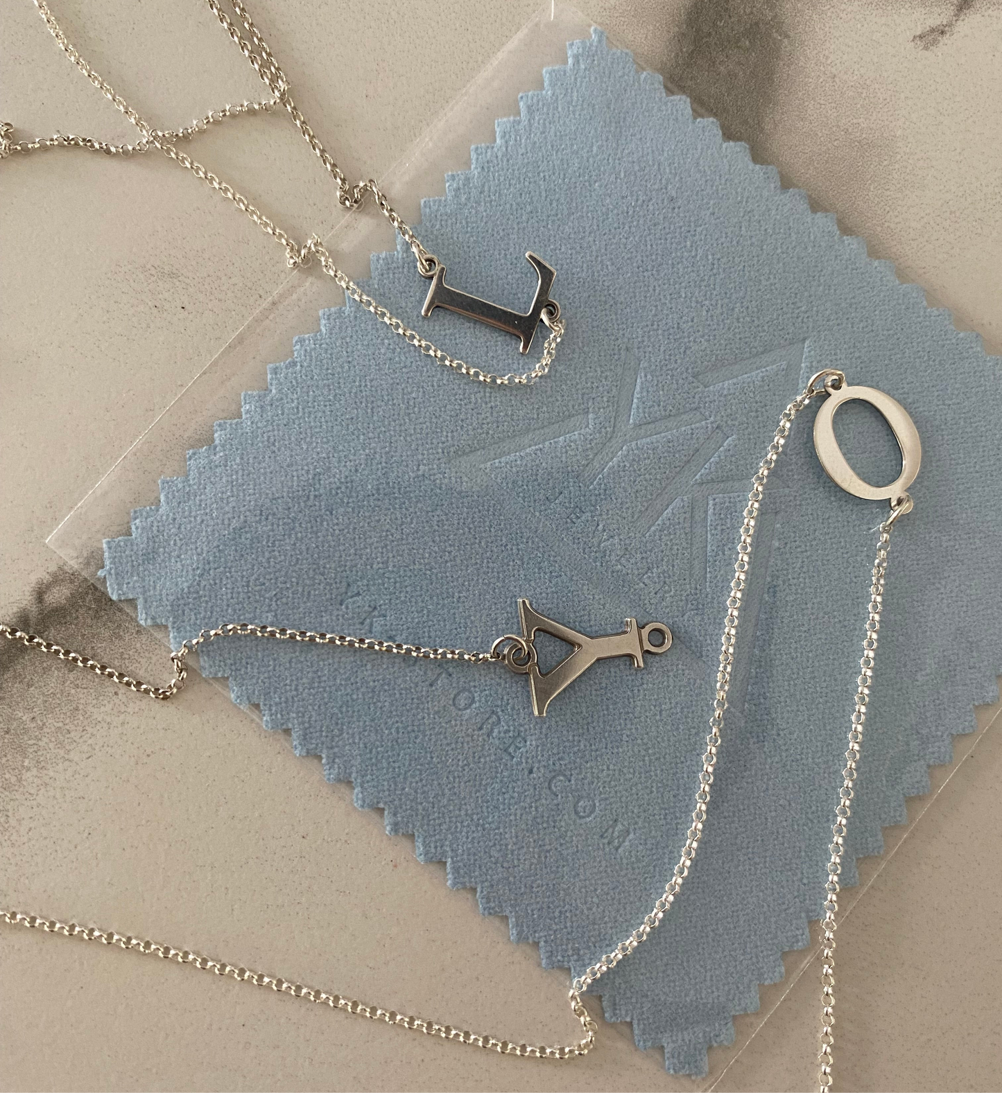 Silver Initial Letter Necklace
