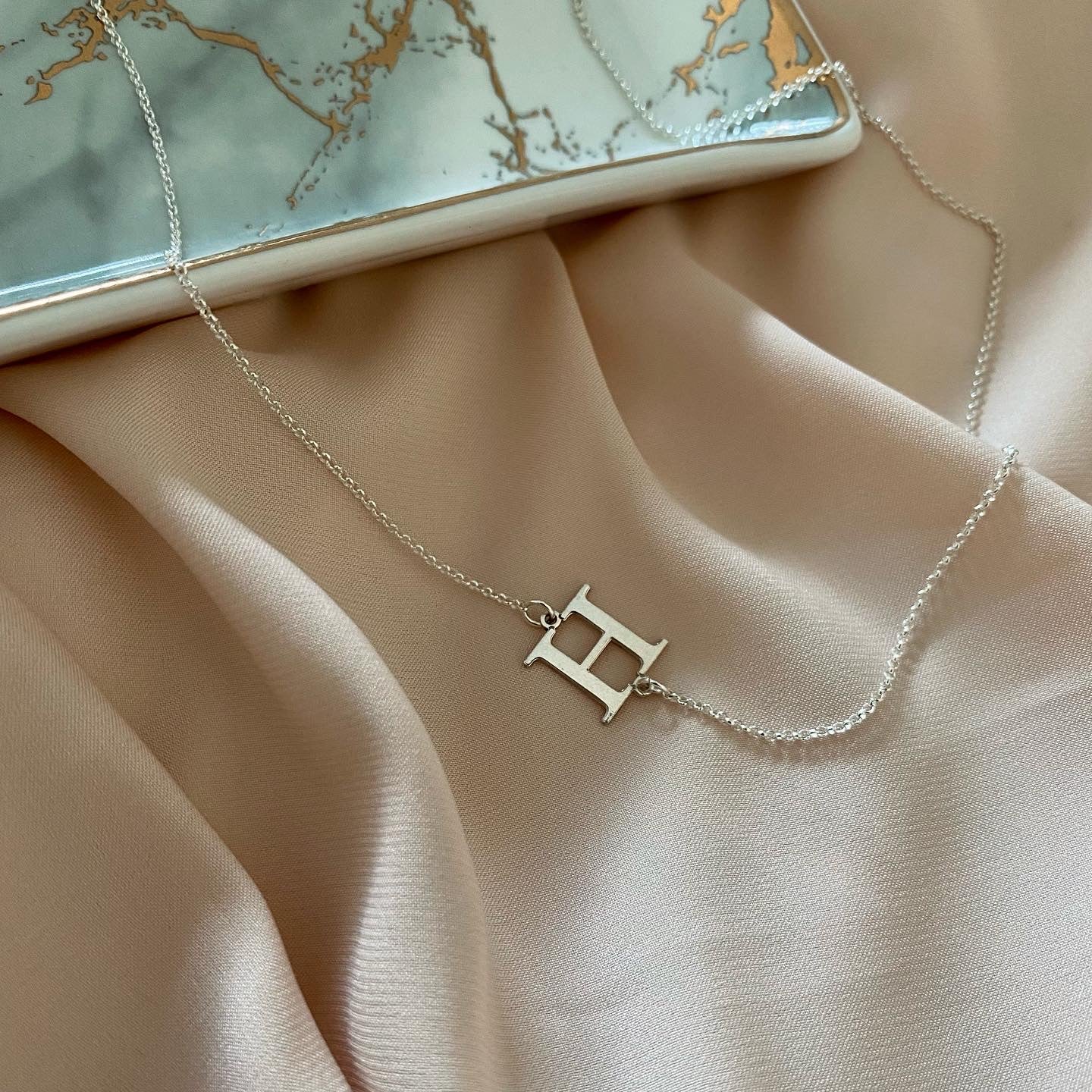 Silver Initial Letter Necklace