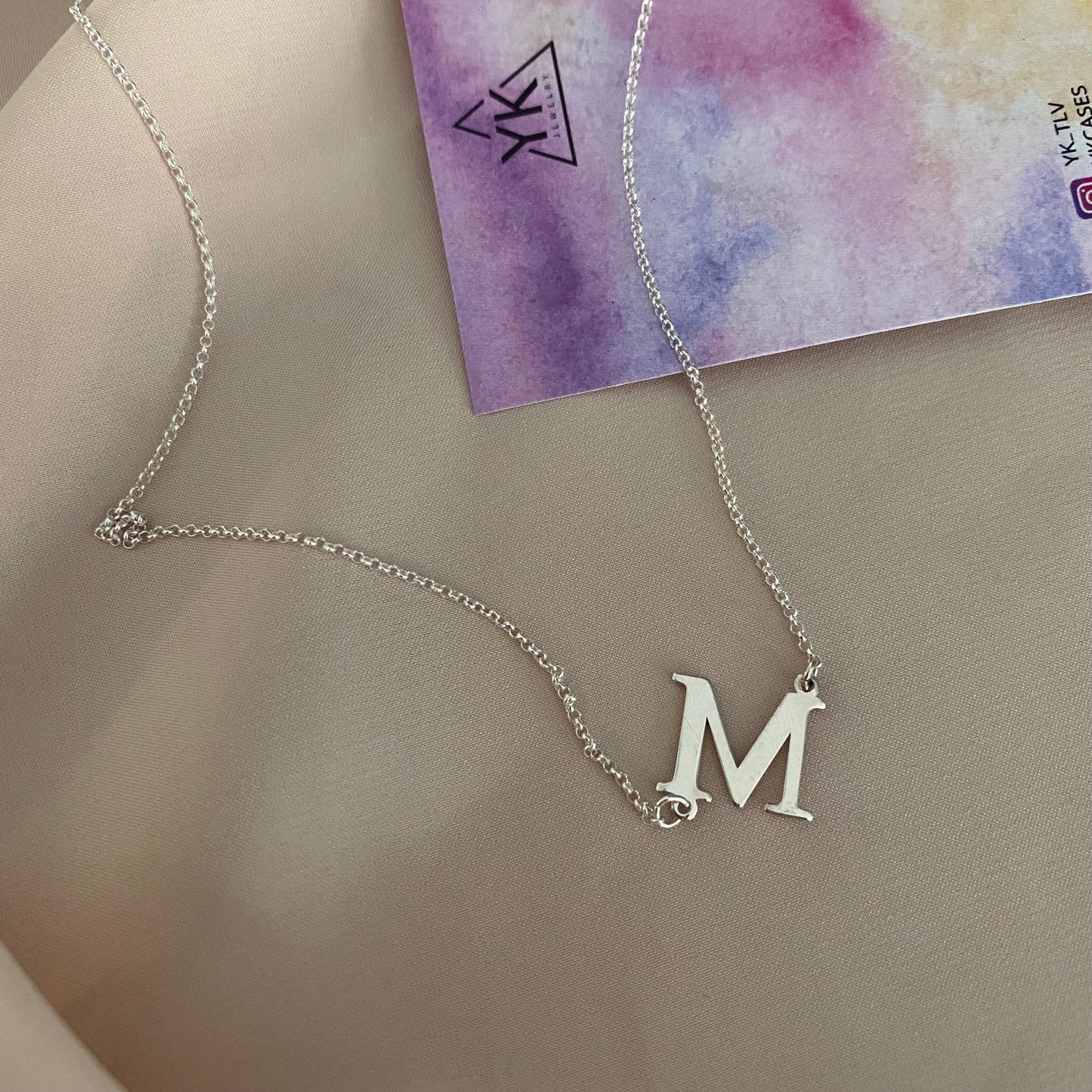 Silver Initial Letter Necklace