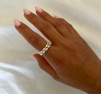 Natural Pearl & Sterling Silver Bead