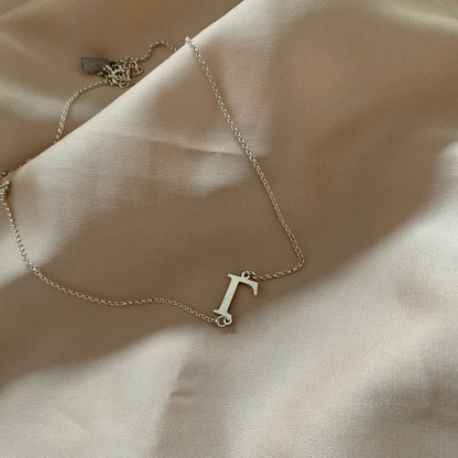 Silver Initial Letter Necklace