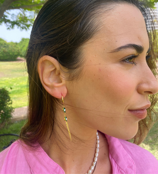 Double Eye Fringe Earrings