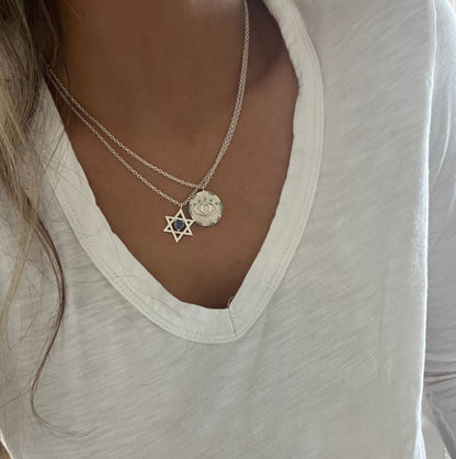 Turquoise Eye Coin Necklace