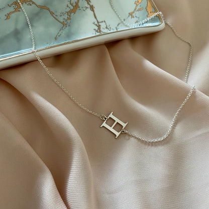 Silver Initial Letter Necklace