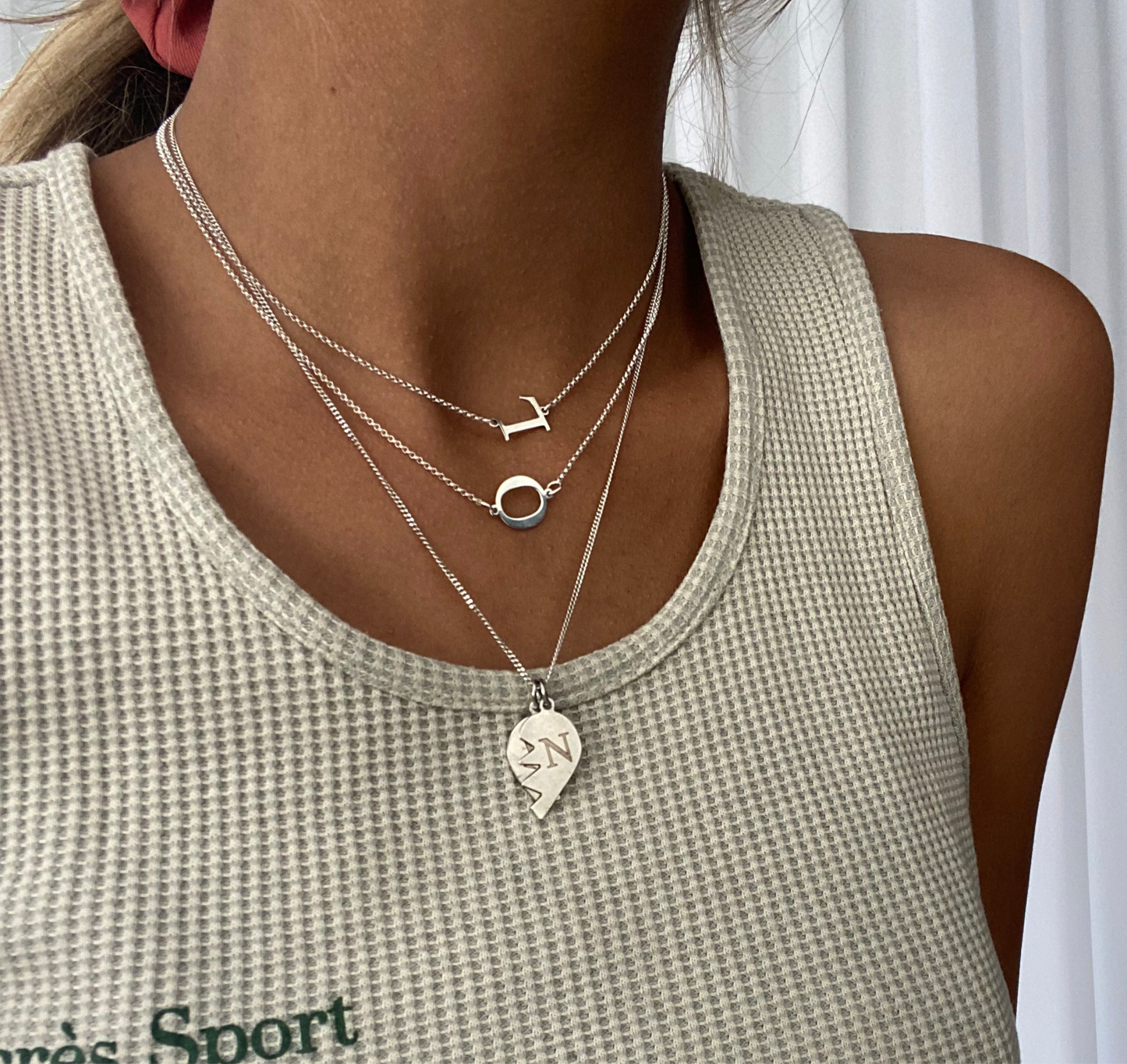 Half-Heart Initial Necklace