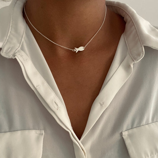 Sterling Silver Fish Choker