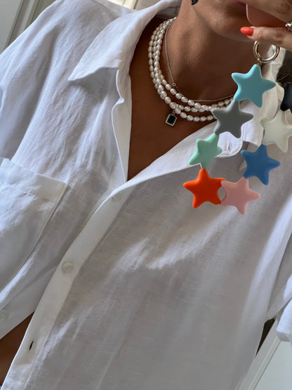 Triple Pearl Necklace with Pendant