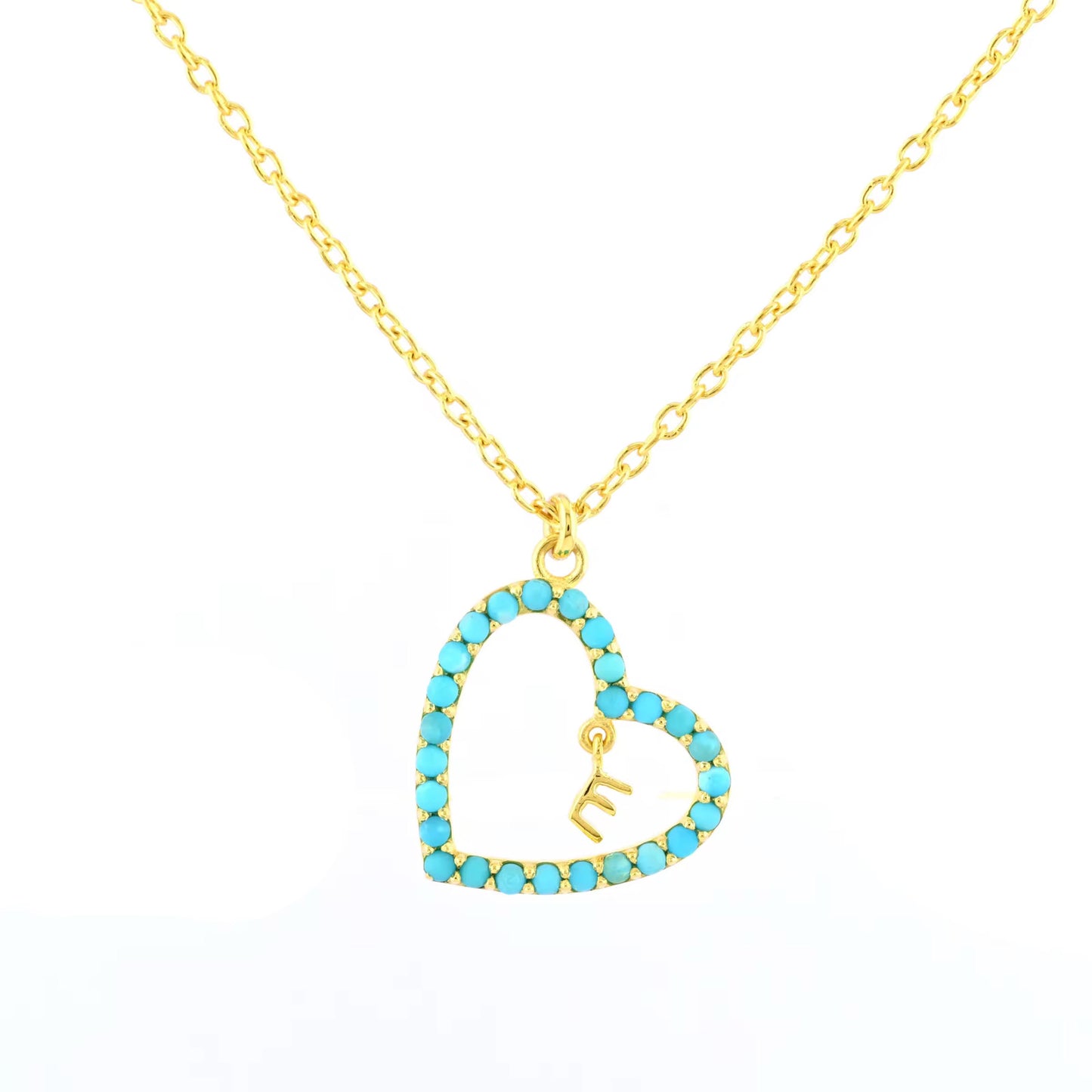 Heart Letter Gemstone Necklace
