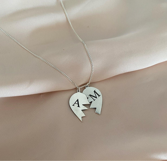 Half-Heart Initial Necklace
