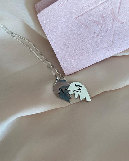 Half-Heart Initial Necklace
