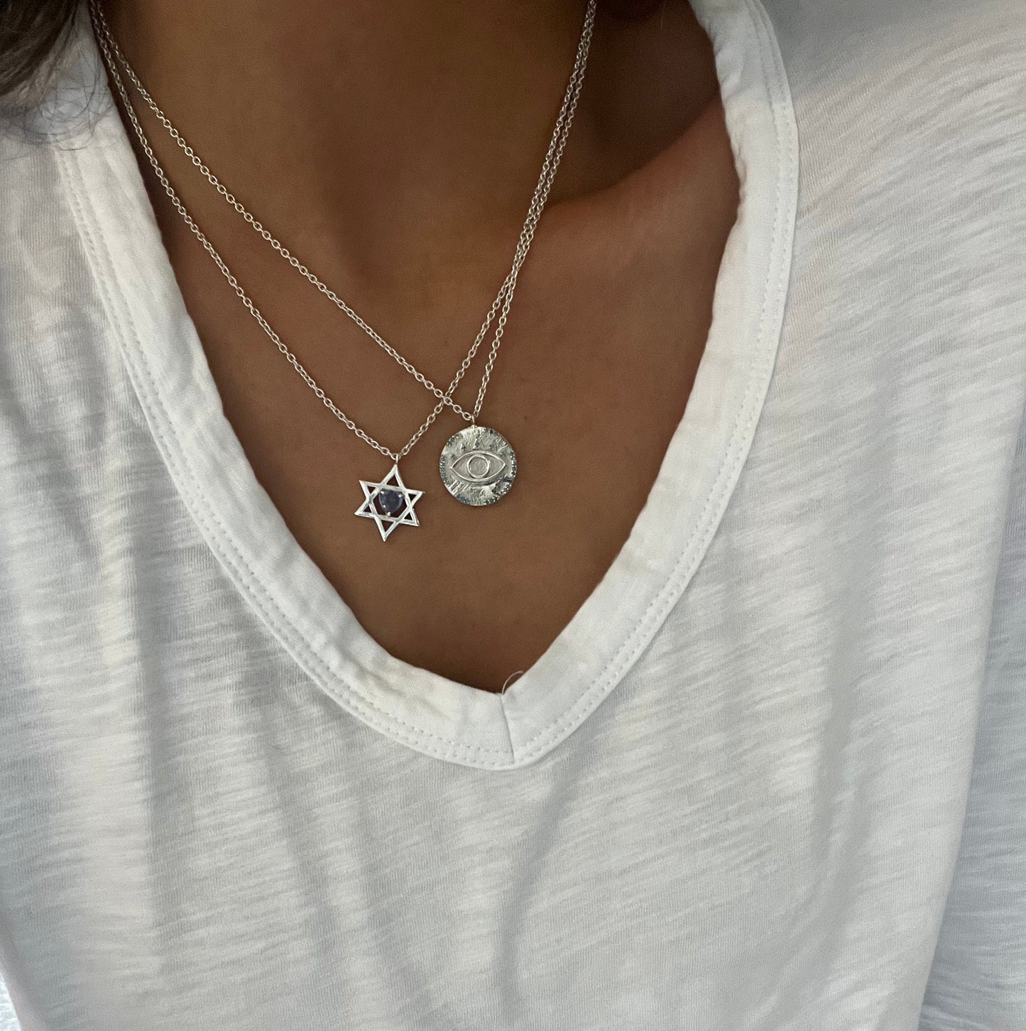 Turquoise Eye Coin Necklace