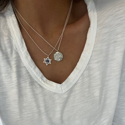 Turquoise Eye Coin Necklace