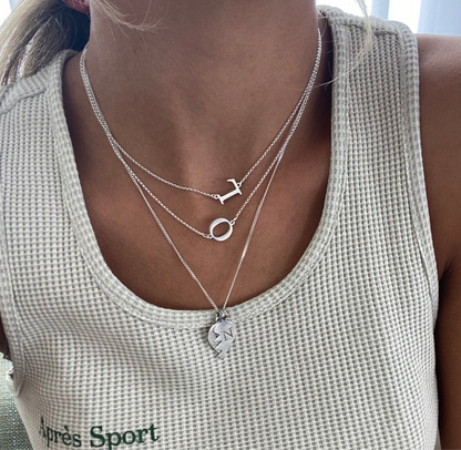 Half-Heart Initial Necklace