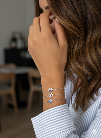 Blue Sapphire Evil Eye Bracelet