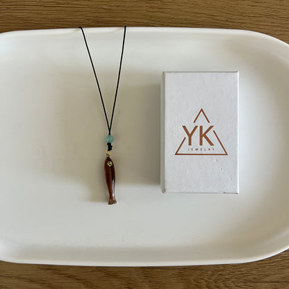 Brown Lucky Fish Charm Necklace