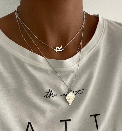 Silver Initial Letter Necklace