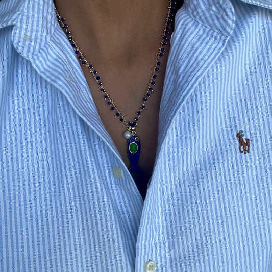 Blue Fish Necklace