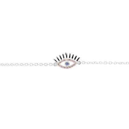 Pink Sapphire Evil Eye Bracelet
