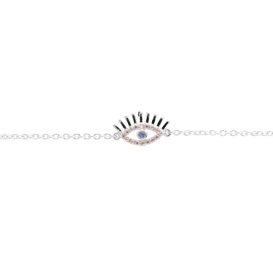 Pink Sapphire Evil Eye Bracelet