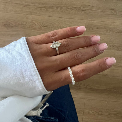 Natural Rice Pearl Ring