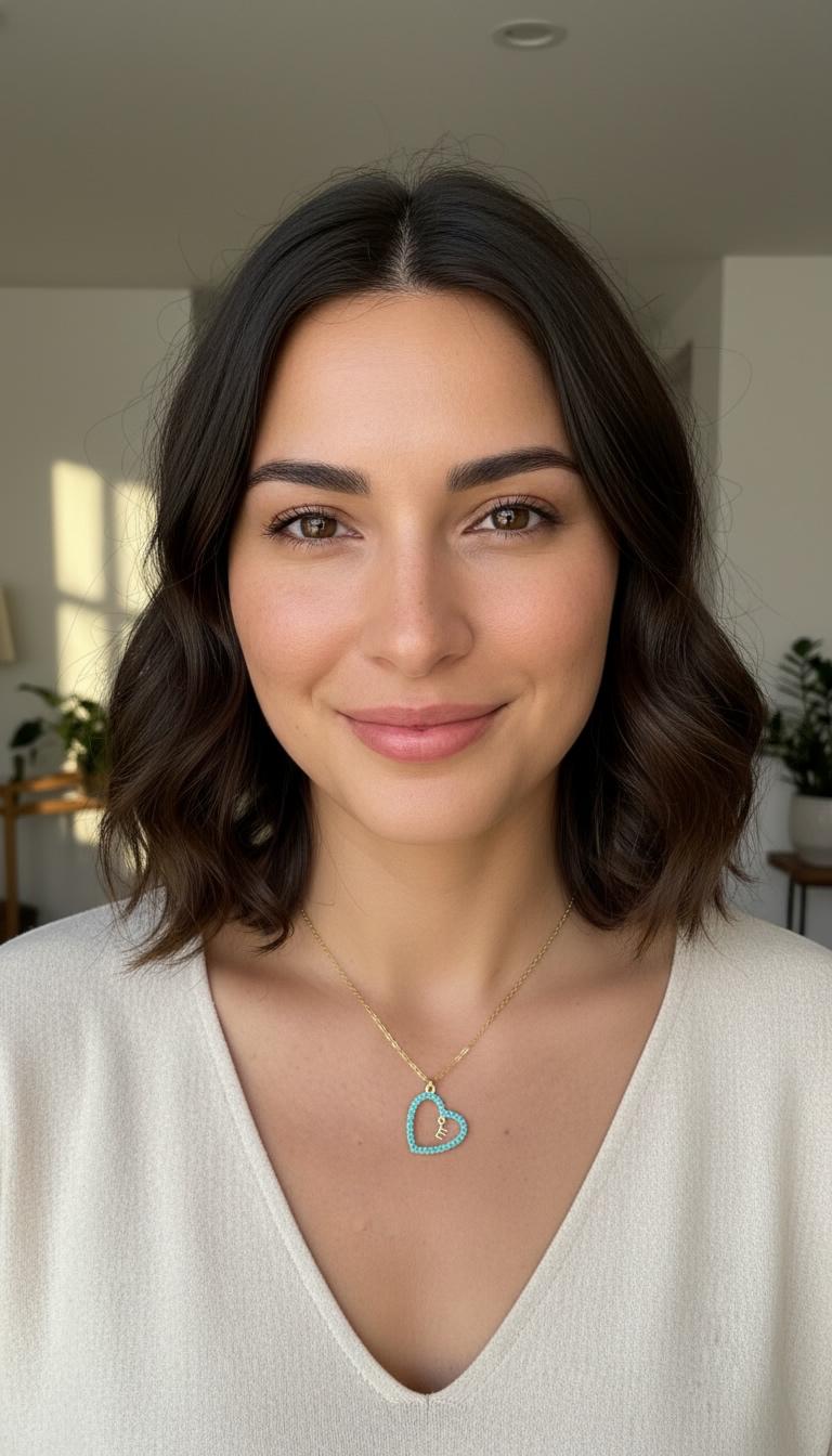 Heart Letter Gemstone Necklace