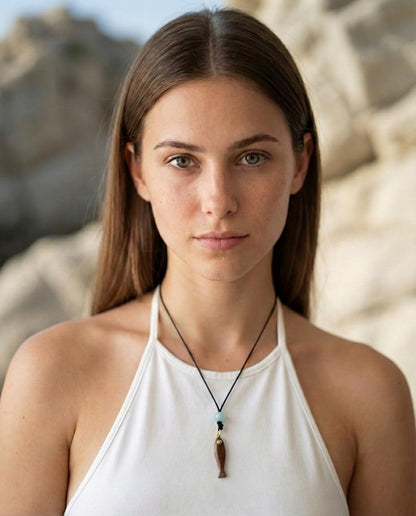 Brown Lucky Fish Charm Necklace