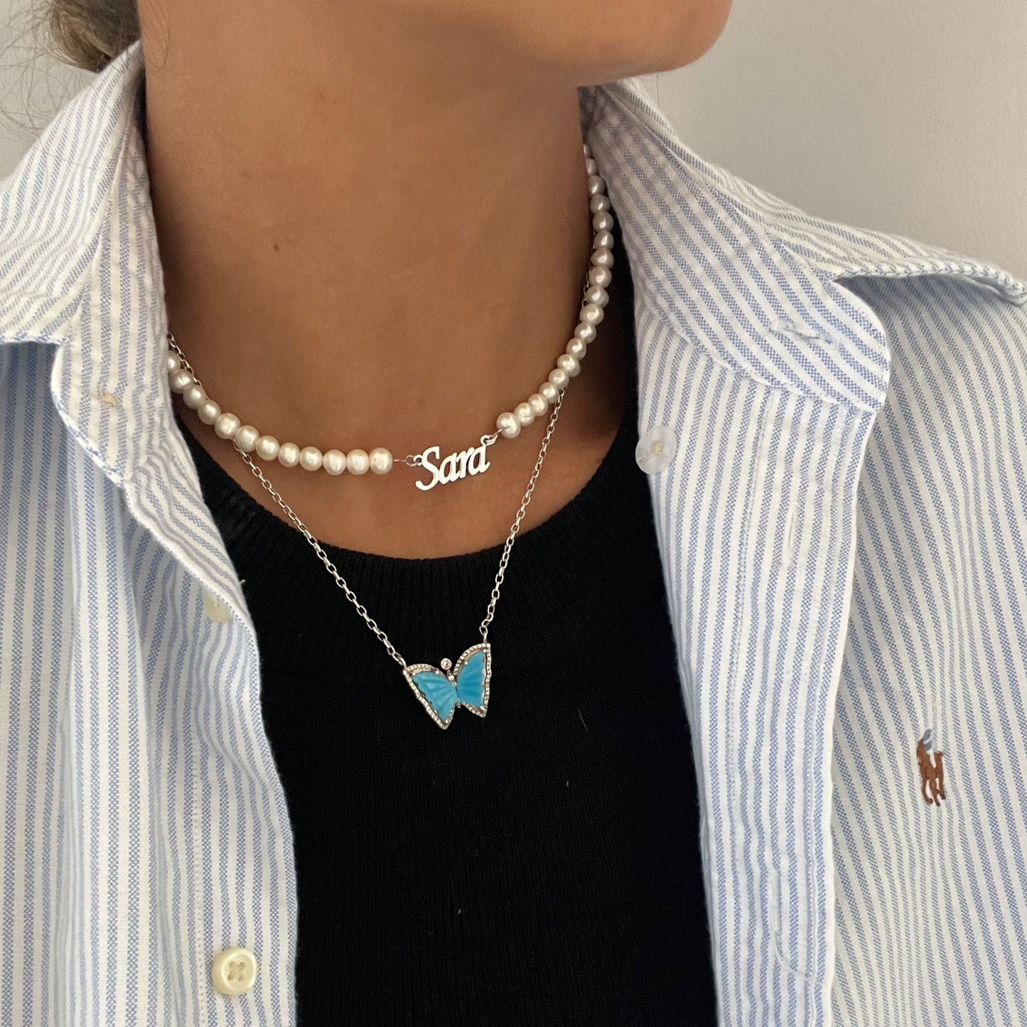 Personalized Pearl Name Necklace