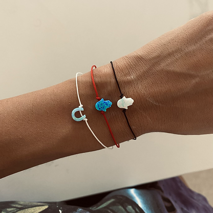Natural opal hamsa bracelet