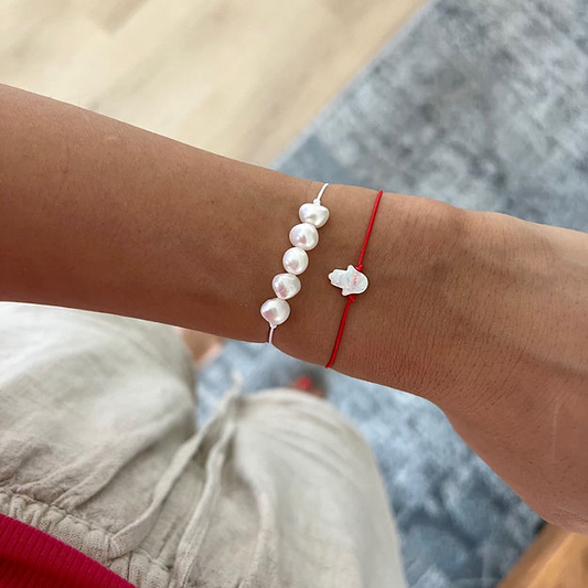 Natural opal hamsa bracelet