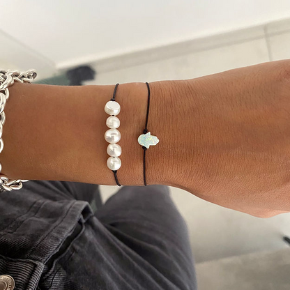 Natural opal hamsa bracelet